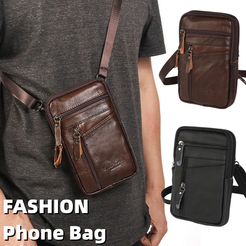 Luxury Bags Mini - Men Luxury Genuine Leather Phone Bags