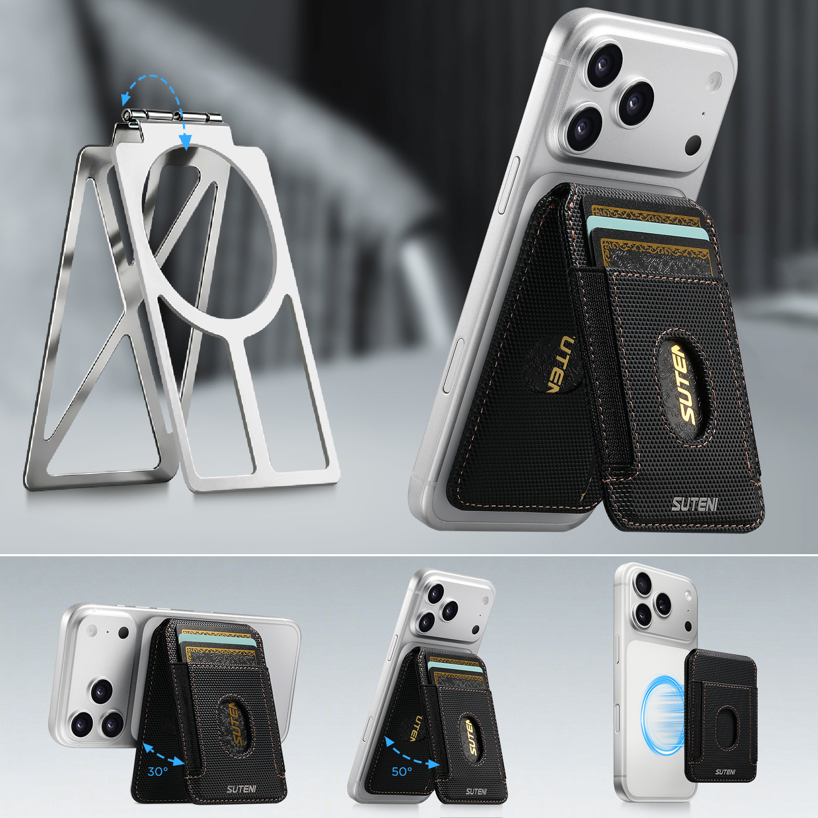 Luxury Bags & Leather Repair Of Atlanta - SUTENI Mobile Phone Stand Magnet RFID
