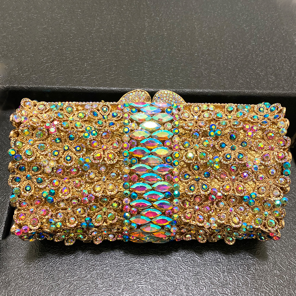 AB Rhinestone Evening Clutches - Luxury Bags Gold ulasan dan harga