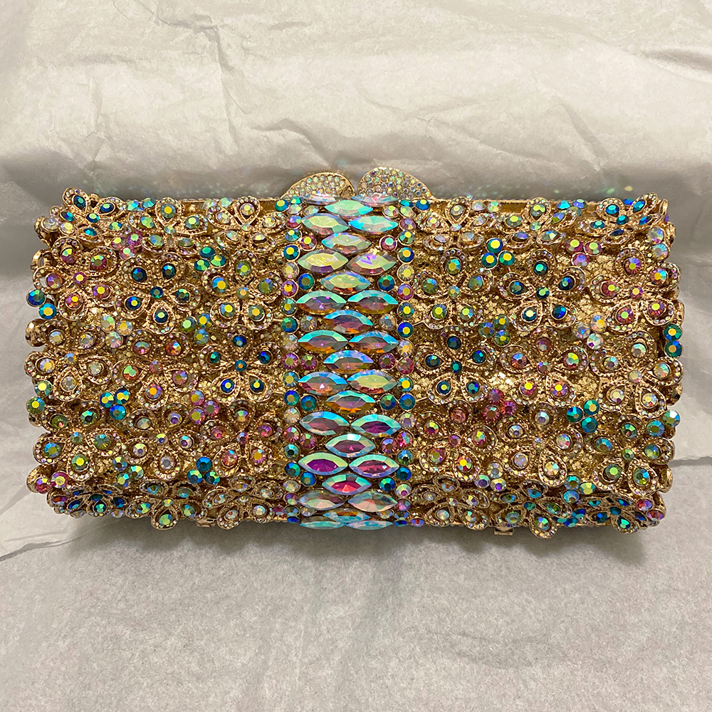 AB Rhinestone Evening Clutches - Luxury Bags Gold ulasan dan harga
