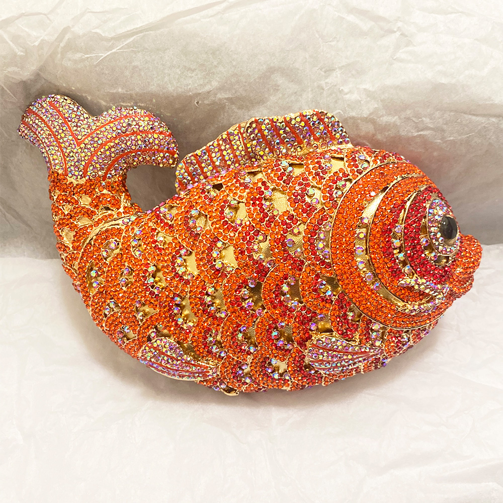 Red/Orange Fish Crystal Mini E - Luxury Bags Collection ulasan dan harga