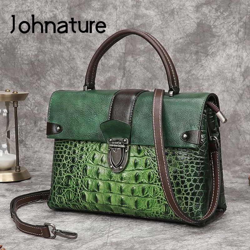 Johnature Retro Alligator Patt - Luxury Bags Hand Painted ulasan dan harga