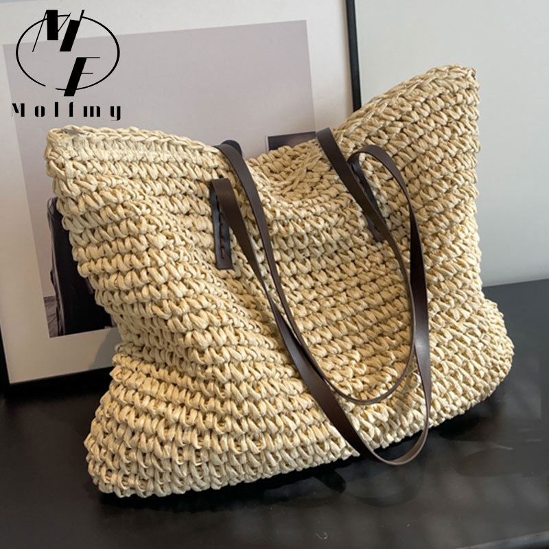 Straw Woven Tote Bags Casual L - Luxury Bags Collection ulasan dan harga