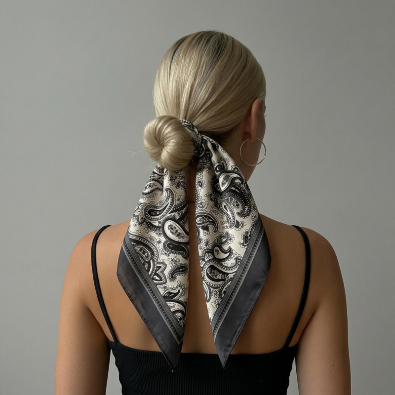 Luxury Satin Square Scarf Pais - Luxury Bags Expensive ulasan dan harga