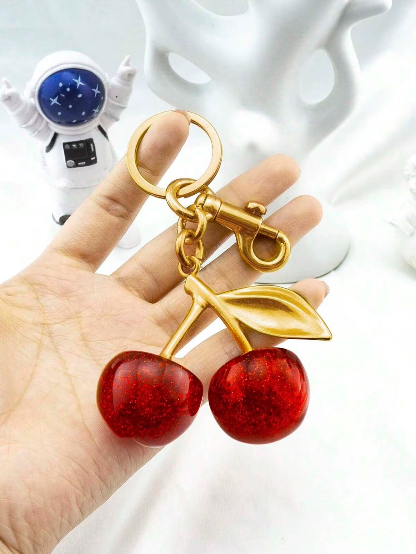 Cute Crystal Cherry Pendant Ke - Luxury Bags For School ulasan dan harga
