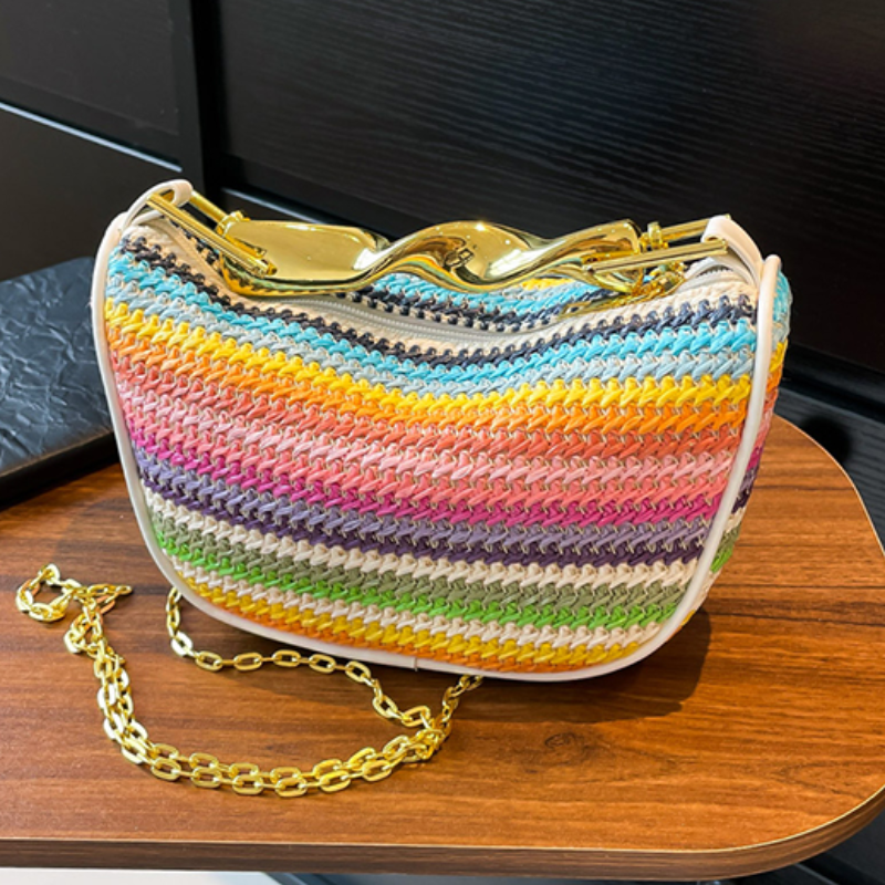 Gold Handle Brand Handwoven Ha - Luxury Bags Gold ulasan dan harga