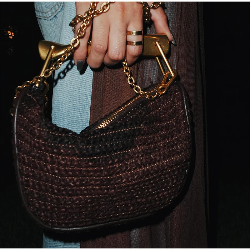 Gold Handle Brand Handwoven Ha - Luxury Bags Gold ulasan dan harga