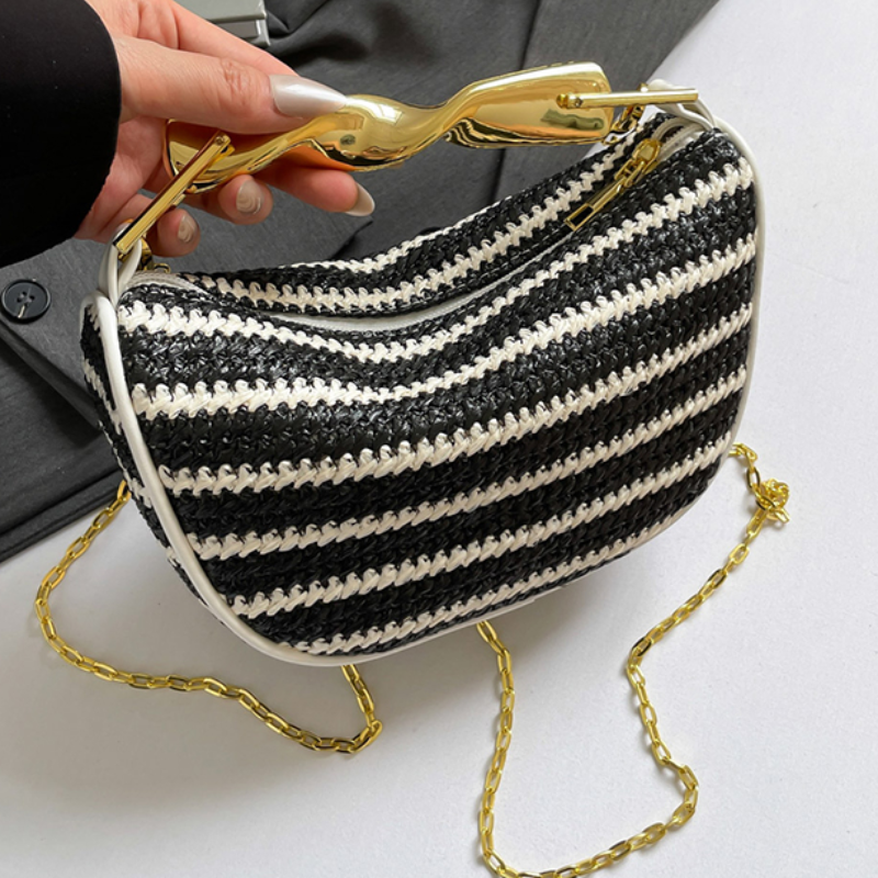 Gold Handle Brand Handwoven Ha - Luxury Bags Gold ulasan dan harga
